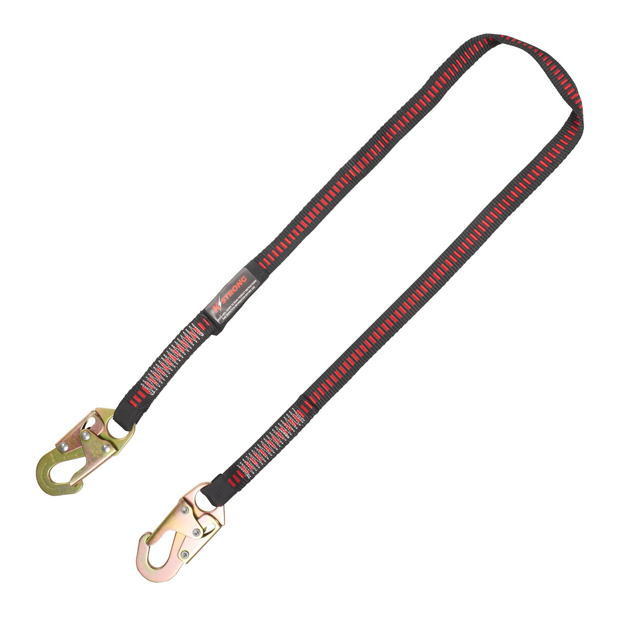 KStrong 6ft. Work Positioning Lanyard — High-Tenacity Polyester, Alloy Steel Snap Hooks, 5000 Lb. Breaking Strength, ANSI Compliant, Model# UFL205201